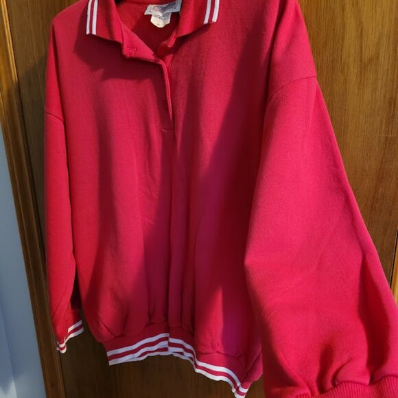 Vintage Perspective Pink Baseball White Stripes Pullover L - Picture 4 of 6